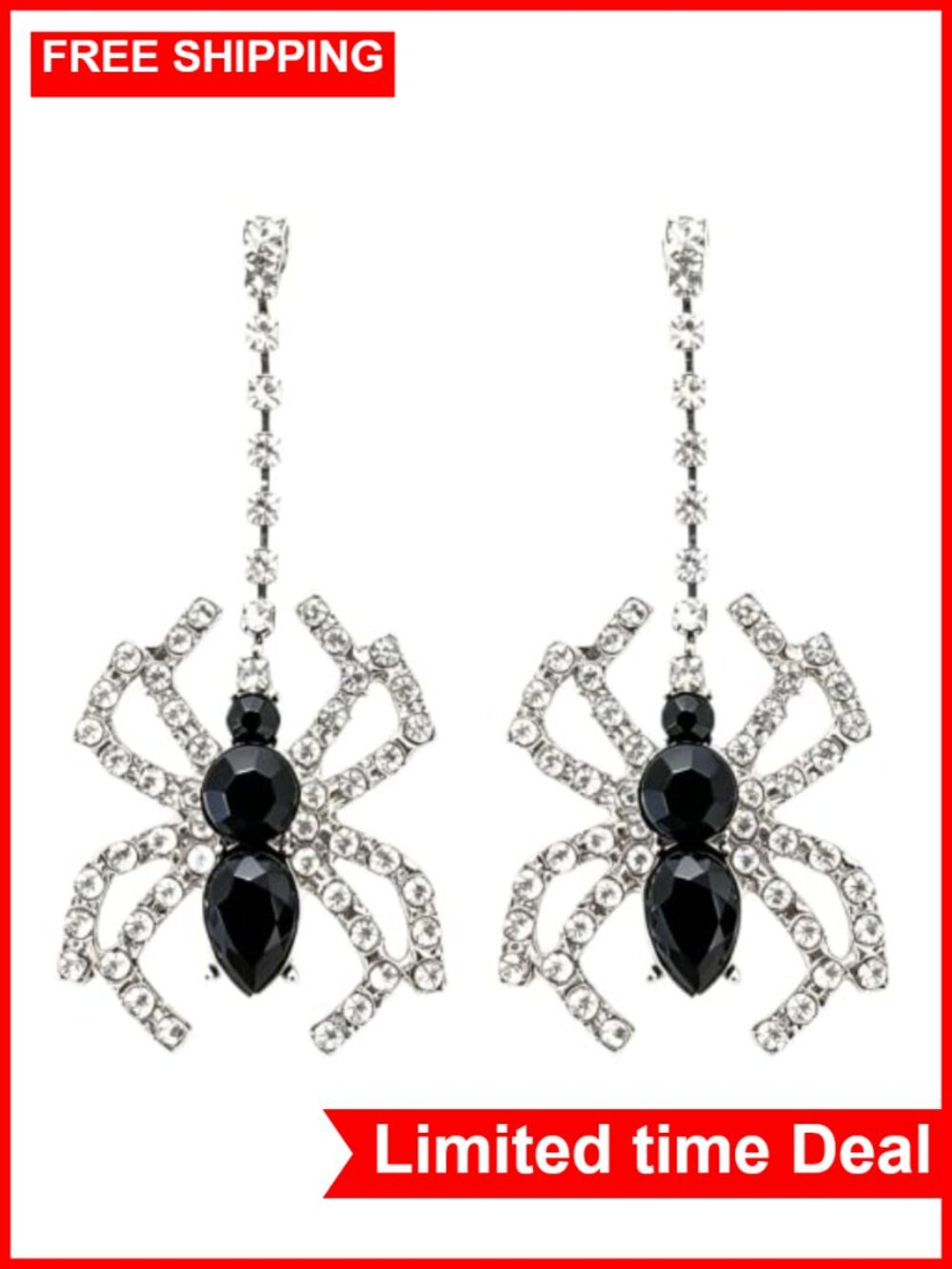 Gothic Spider Dangle Earrings Halloween Statement Jewelry